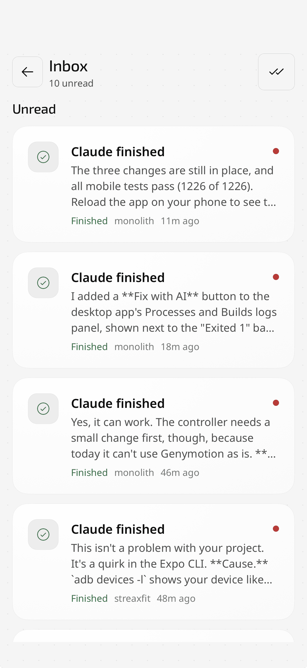 Tesseract inbox in light mode